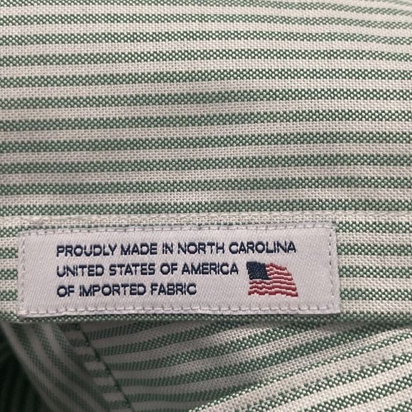 Brooks Brothers Soho Fit 15.5 33 Supine Oxford Polo Button Green Stripe NWT $140 - Picture 7 of 7